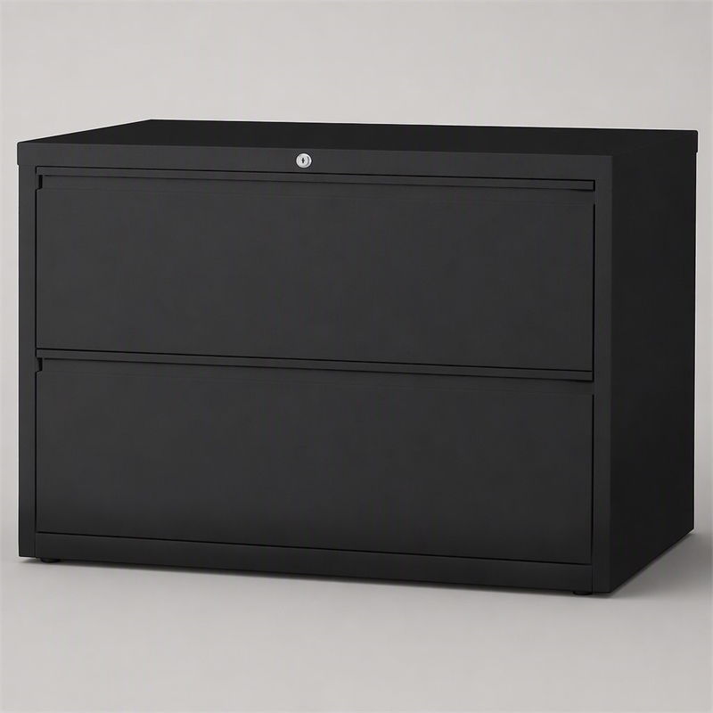 Scranton & Co 42-in Metal 2 Drawer Lateral File Cabinet Black