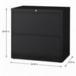 Scranton & Co 36-in Metal 2 Drawer Lateral File Cabinet Black