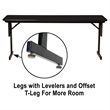 Scranton & Co 18x96 Adjustable Height Folding Seminar Table in Black Granite