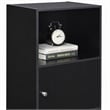Scranton & Co 3 Door Cabinet in Black Wood Finish with Open Shelf Compartment