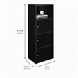 Scranton & Co 3 Door Cabinet in Black Wood Finish with Open Shelf Compartment