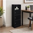 Scranton & Co 3 Door Cabinet in Black Wood Finish with Open Shelf Compartment