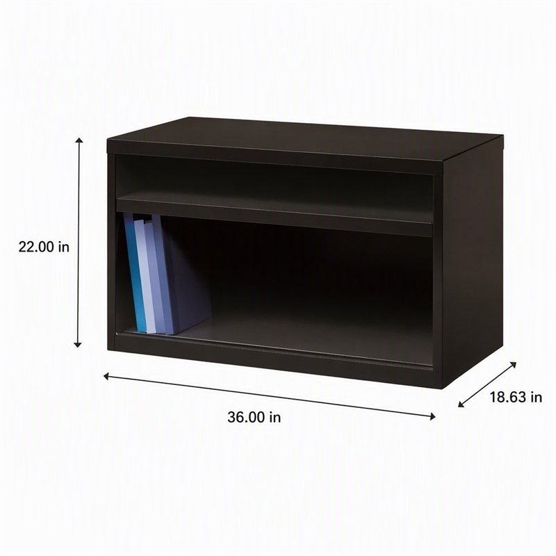 Scranton & Co 36-Inch Metal Credenza with Shelves in Black Finish