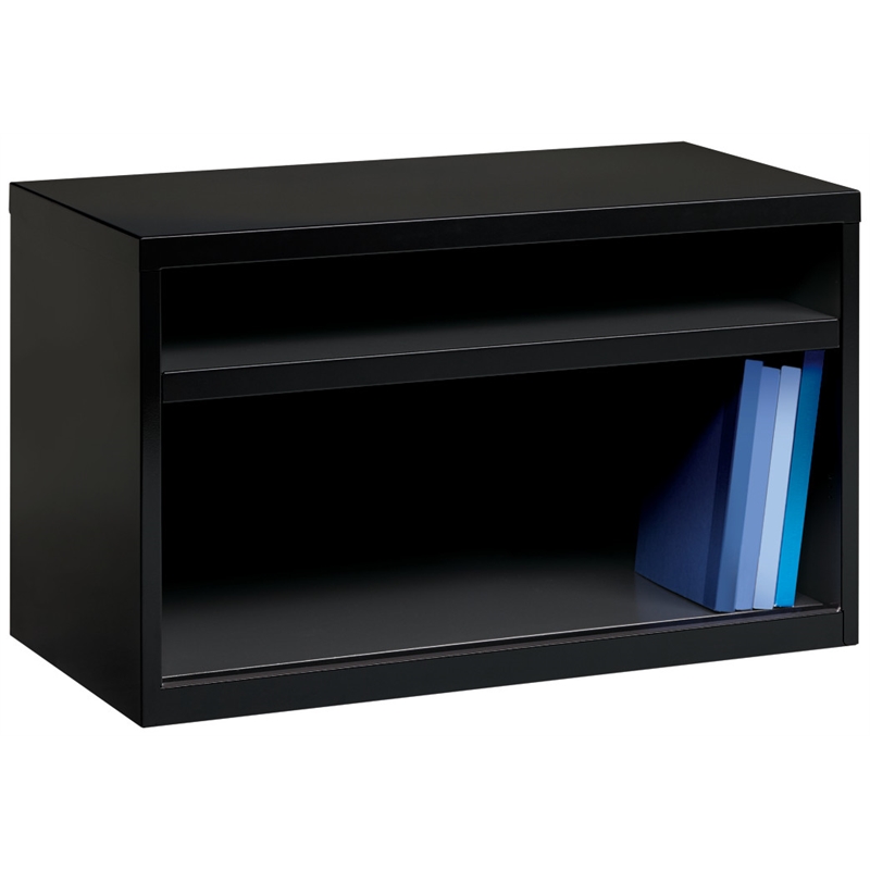 Scranton & Co 36-Inch Metal Credenza with Shelves in Black Finish