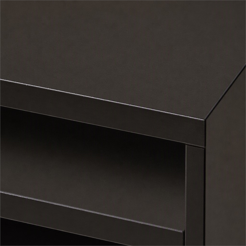 Scranton & Co 36-Inch Metal Credenza with Shelves in Black Finish