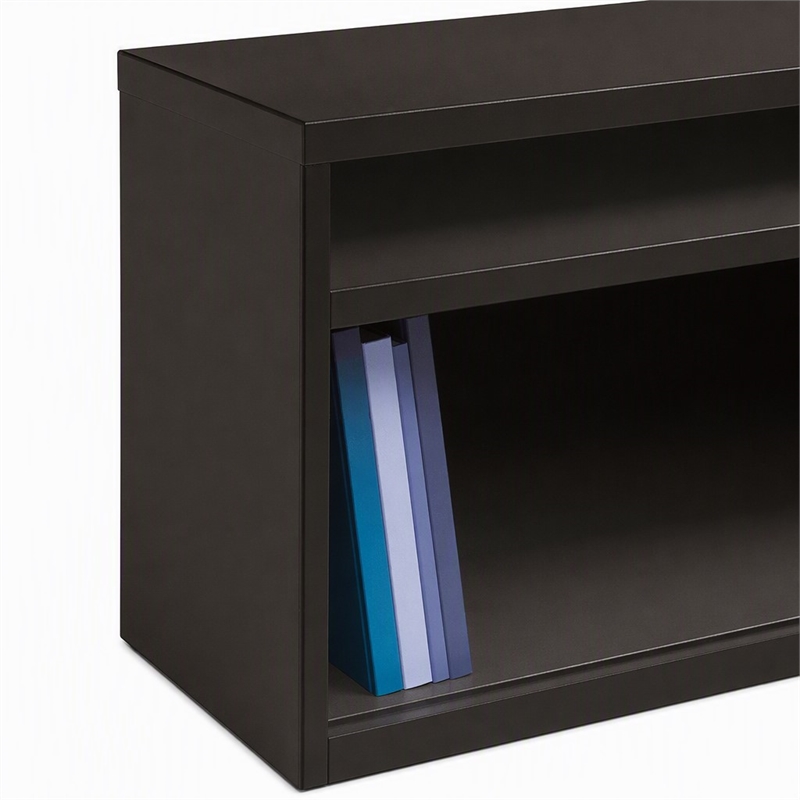 Scranton & Co 36-Inch Metal Credenza with Shelves in Black Finish