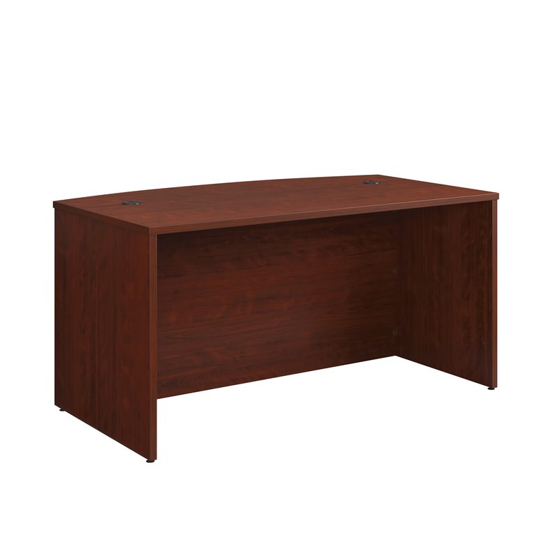 Scranton & Co Bowfront Executive Desk in Engineered Wood & Cherry Finish