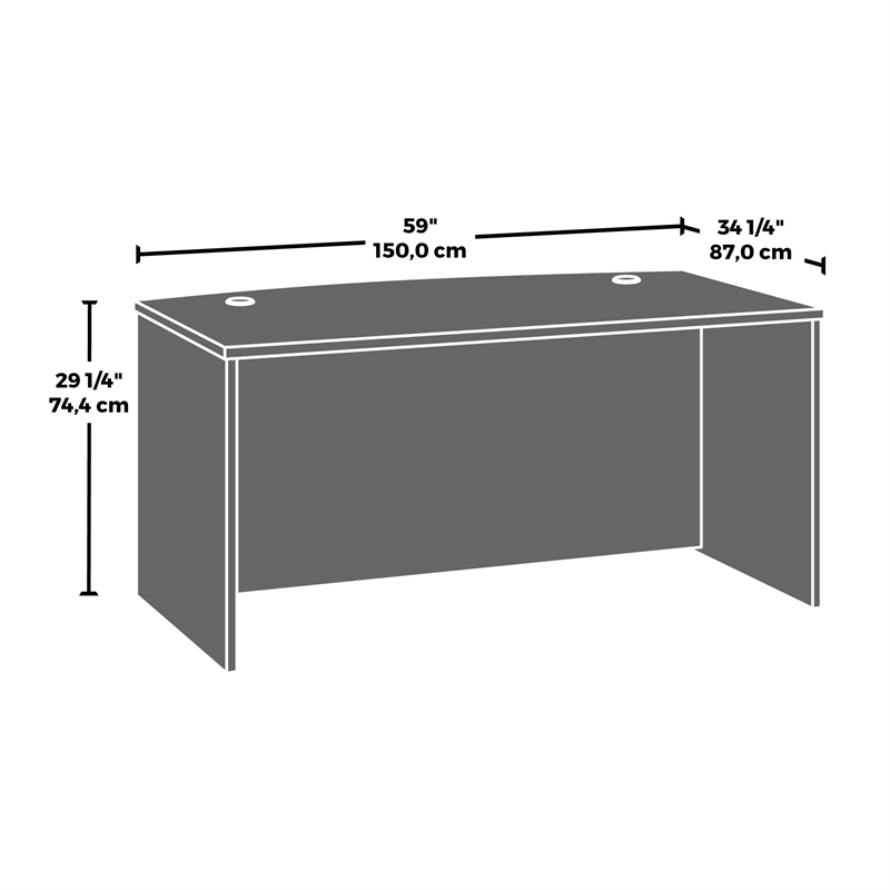 Scranton & Co Bowfront Executive Desk in Engineered Wood & Cherry Finish