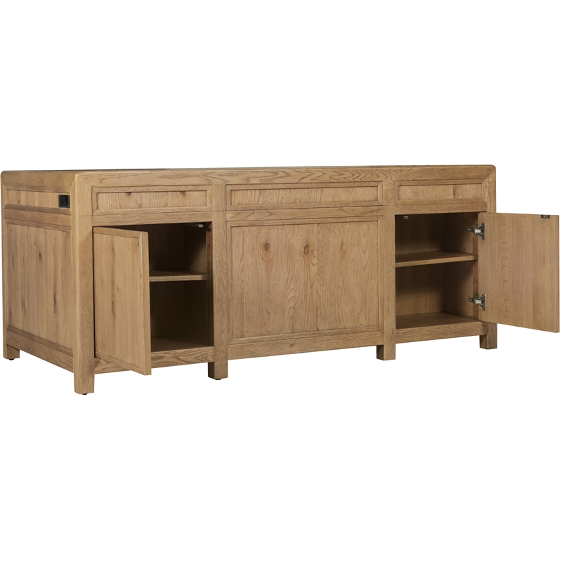 Scranton & Co Driftwood Executive Desk in Light Oak with 7 Drawers