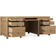 Scranton & Co Driftwood Executive Desk in Light Oak with 7 Drawers