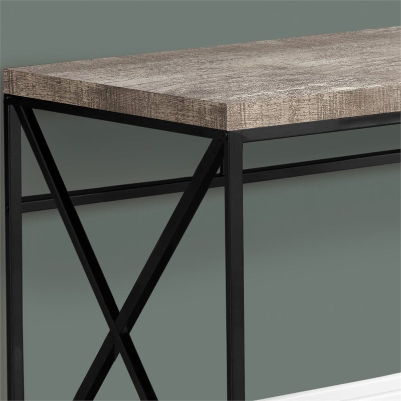 Scranton & Co Computer Desk with Metal Legs in Taupe Wood-Style Finish