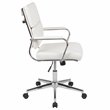 Scranton & Co White LeatherSoft Swivel Office Chair with Mid-Back Design