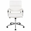 Scranton & Co White LeatherSoft Swivel Office Chair with Mid-Back Design
