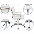 Scranton & Co White LeatherSoft Swivel Office Chair with Mid-Back Design