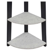 Scranton & Co Five-Tier Corner Shelf in Faux Cement and Black Finish