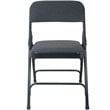 Scranton & Co Fabric Padded Metal Folding Chair in Black