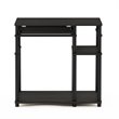 Scranton & Co Corner Computer Desk with Bookshelf in Espresso/Black