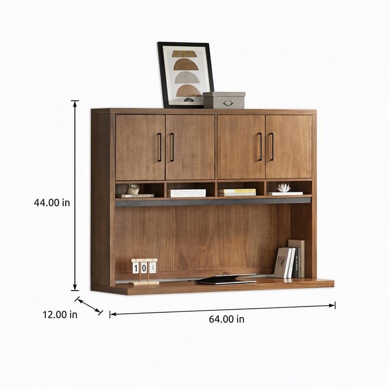 Scranton & Co Wood Hutch with Doors Fully Assembled in Medium Brown