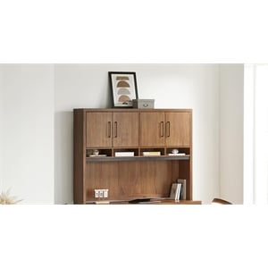 Scranton & Co Wood Hutch with Doors Fully Assembled in Medium Brown