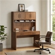 Scranton & Co Wood Hutch with Doors Fully Assembled in Medium Brown
