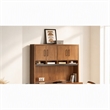 Scranton & Co Wood Hutch with Doors Fully Assembled in Medium Brown