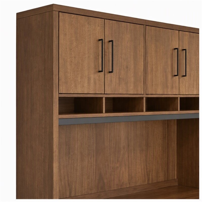 Scranton & Co Wood Hutch with Doors Fully Assembled in Medium Brown