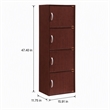 Scranton & Co 4 Shelf 4 Door Wooden Bookcase in Mahogany Finish