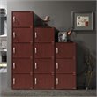 Scranton & Co 4 Shelf 4 Door Wooden Bookcase in Mahogany Finish