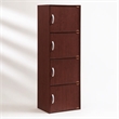 Scranton & Co 4 Shelf 4 Door Wooden Bookcase in Mahogany Finish