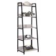 Scranton & Co Ladder Bookshelf with 5 Wooden Shelves in Natural & Black