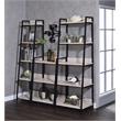Scranton & Co Ladder Bookshelf with 5 Wooden Shelves in Natural & Black