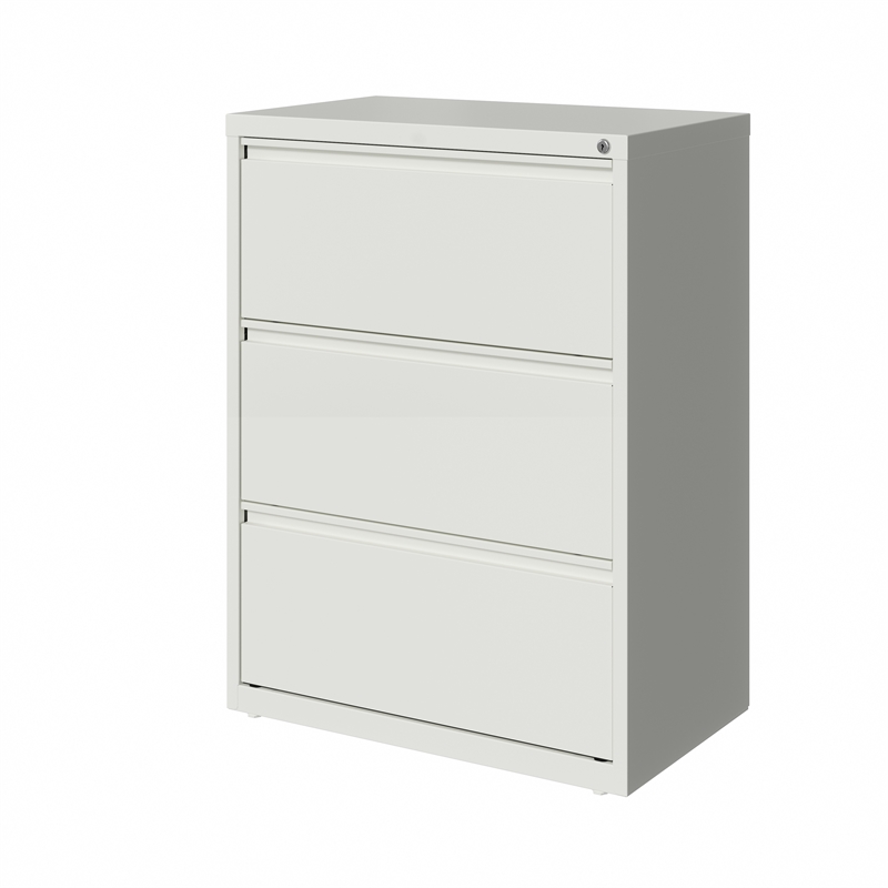 Scranton & Co 30 in Wide 3 Drawer Metal Lateral Filing Cabinet in White