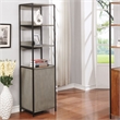 Scranton & Co Modern Metal and Wood 1-Cabinet Bookcase in Gray