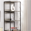 Scranton & Co Modern Metal and Wood 1-Cabinet Bookcase in Gray