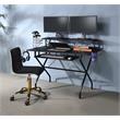 Scranton & Co Black 2-Shelf Wooden Computer Desk with Keyboard Tray