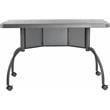 Scranton & Co Modern Plastic Teacher's WorkPod Desk in Charcoal Slate