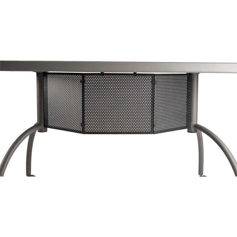 Scranton & Co Modern Plastic Teacher's WorkPod Desk in Charcoal Slate