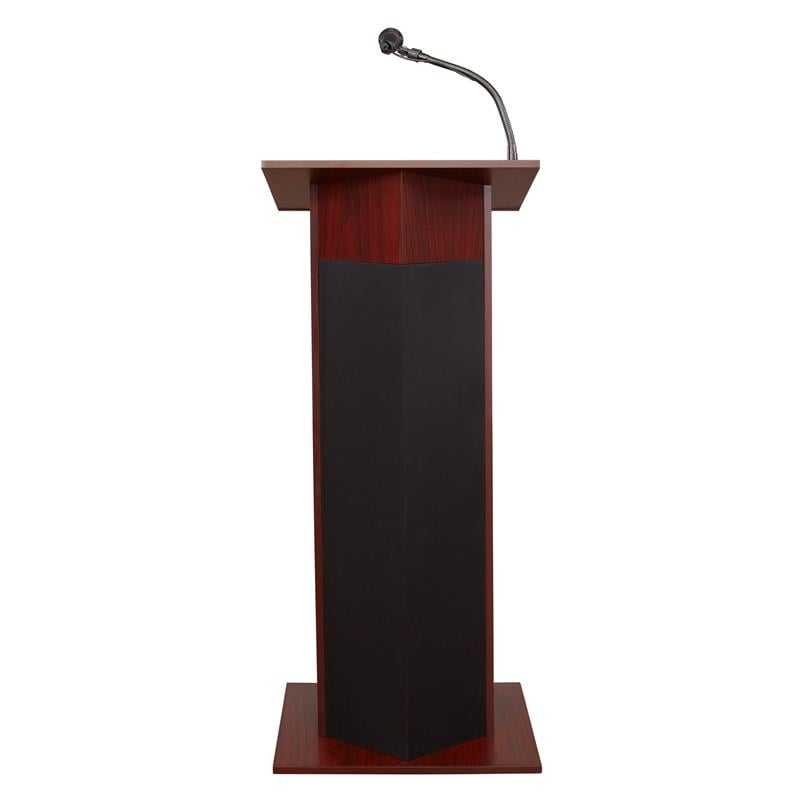 Scranton & Co 30W Modern Wood Power Plus Lectern with Amplifier in Mahogany