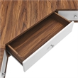 Scranton & Co Wall-Mount Corner Wood Office Desk in Walnut and White
