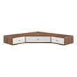 Scranton & Co Wall-Mount Corner Wood Office Desk in Walnut and White