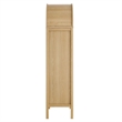 Scranton & Co Tall Wood Storage Display Cabinet with Glass Doors in Oak