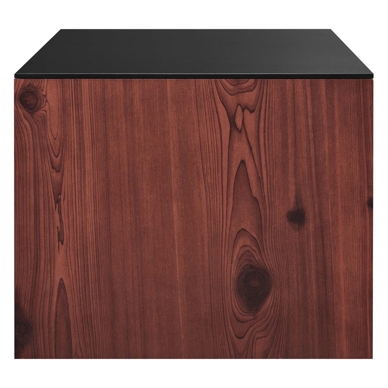 Scranton & Co Wall-Mount Office Storage Cabinet in Black Cherry Finish
