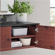 Scranton & Co Wall-Mount Office Storage Cabinet in Black Cherry Finish