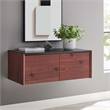 Scranton & Co Wall-Mount Office Storage Cabinet in Black Cherry Finish
