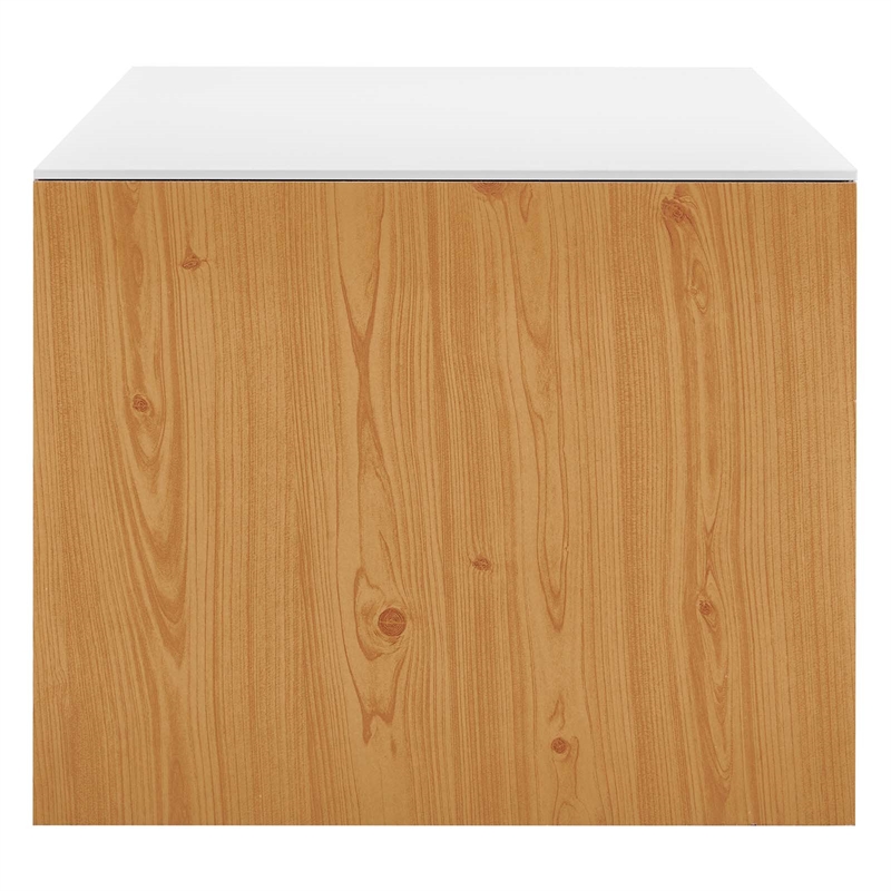 Scranton & Co Wall-Mount Office Storage Cabinet in White Natural Finish