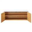 Scranton & Co Wall-Mount Office Storage Cabinet in White Natural Finish
