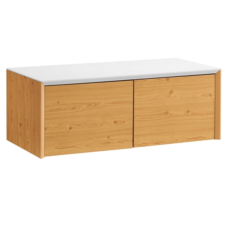 Scranton & Co Wall-Mount Office Storage Cabinet in White Natural Finish
