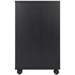 Scranton & Co 3-Section Mobile Wood Storage Cabinet in Black