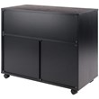 Scranton & Co 3-Section Mobile Wood Storage Cabinet in Black