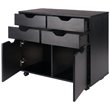 Scranton & Co 2-Section Mobile Storage Cabinet with 6 Wheels in Black